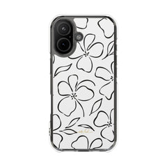 White & Black Floral Clear Magnetic Phone Case by etchd, view 13