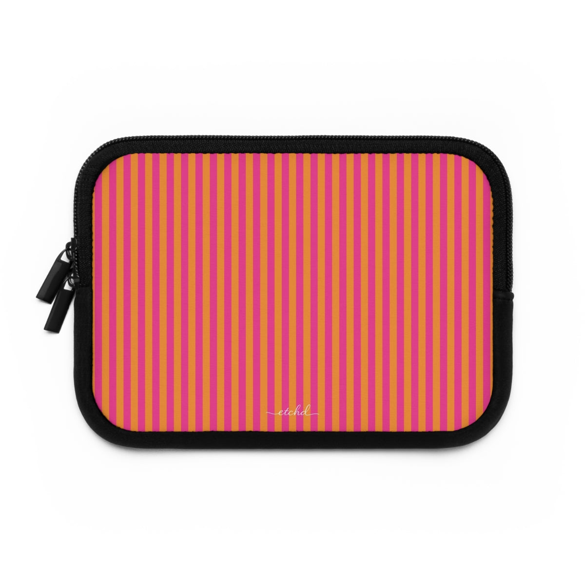 Pink & Orange Striped Laptop Sleeve by etchd, view 2