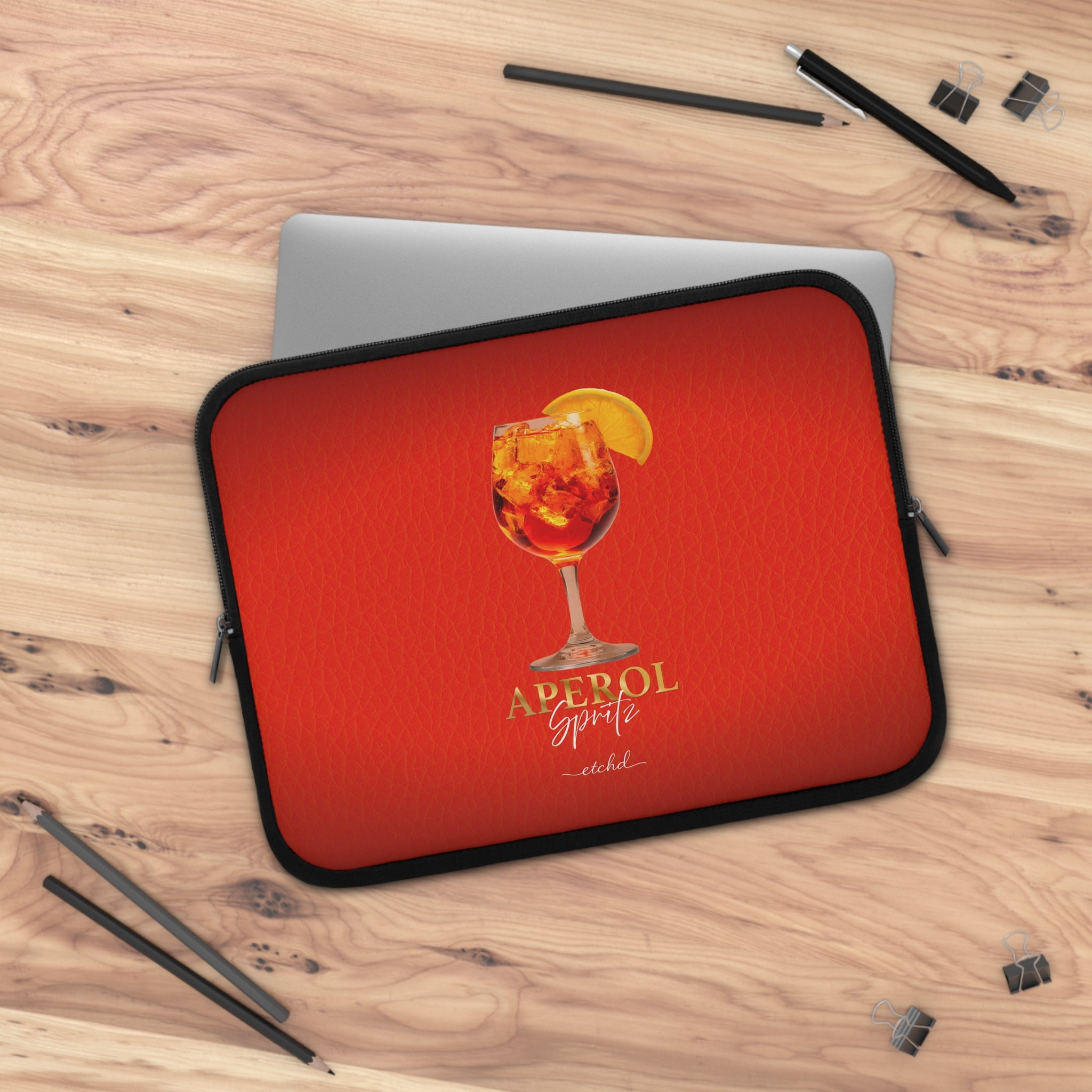 Aperol Spritz v2 Laptop Sleeve by etchd, view 5