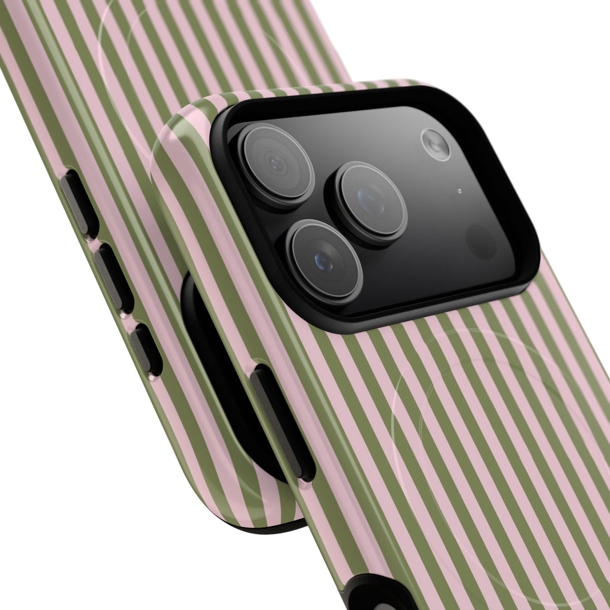 Green & Pink Striped Magnetic Phone Case by etchd, view 99