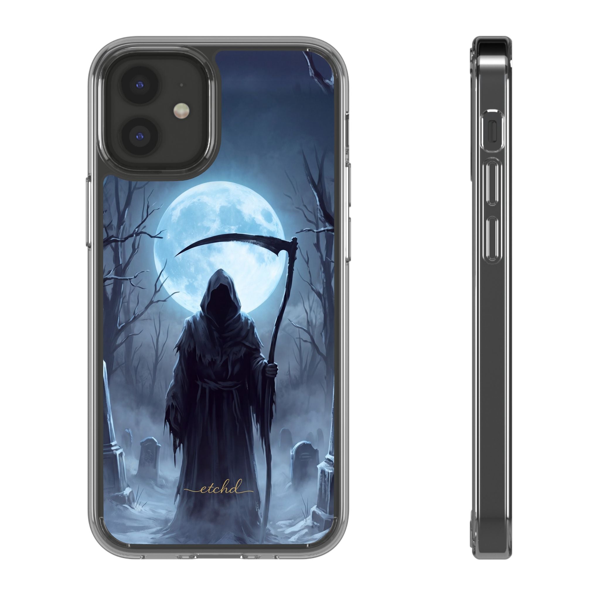 The Reaper Clear Phone Case by etchd, view 2