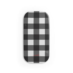 Black & White Gingham Click-On Phone Grip by etchd