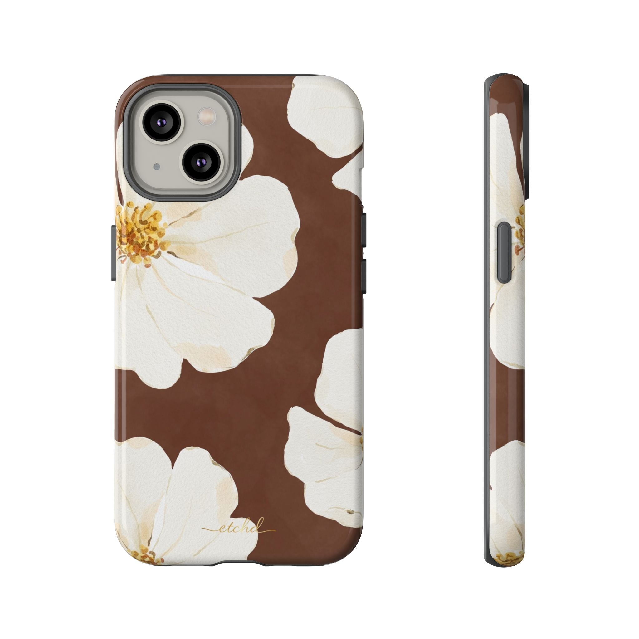 Mocha Blossom Phone Case by etchd, view 2