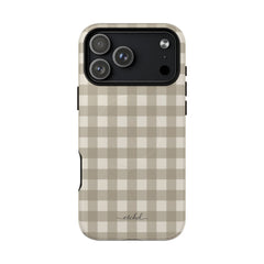 Neutral Gingham Magnetic Phone Case by etchd, view 31