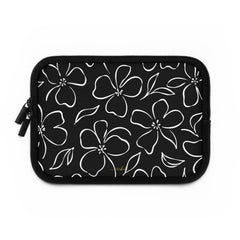 Black & White Floral Custodia per laptop di etchd, vista 2
