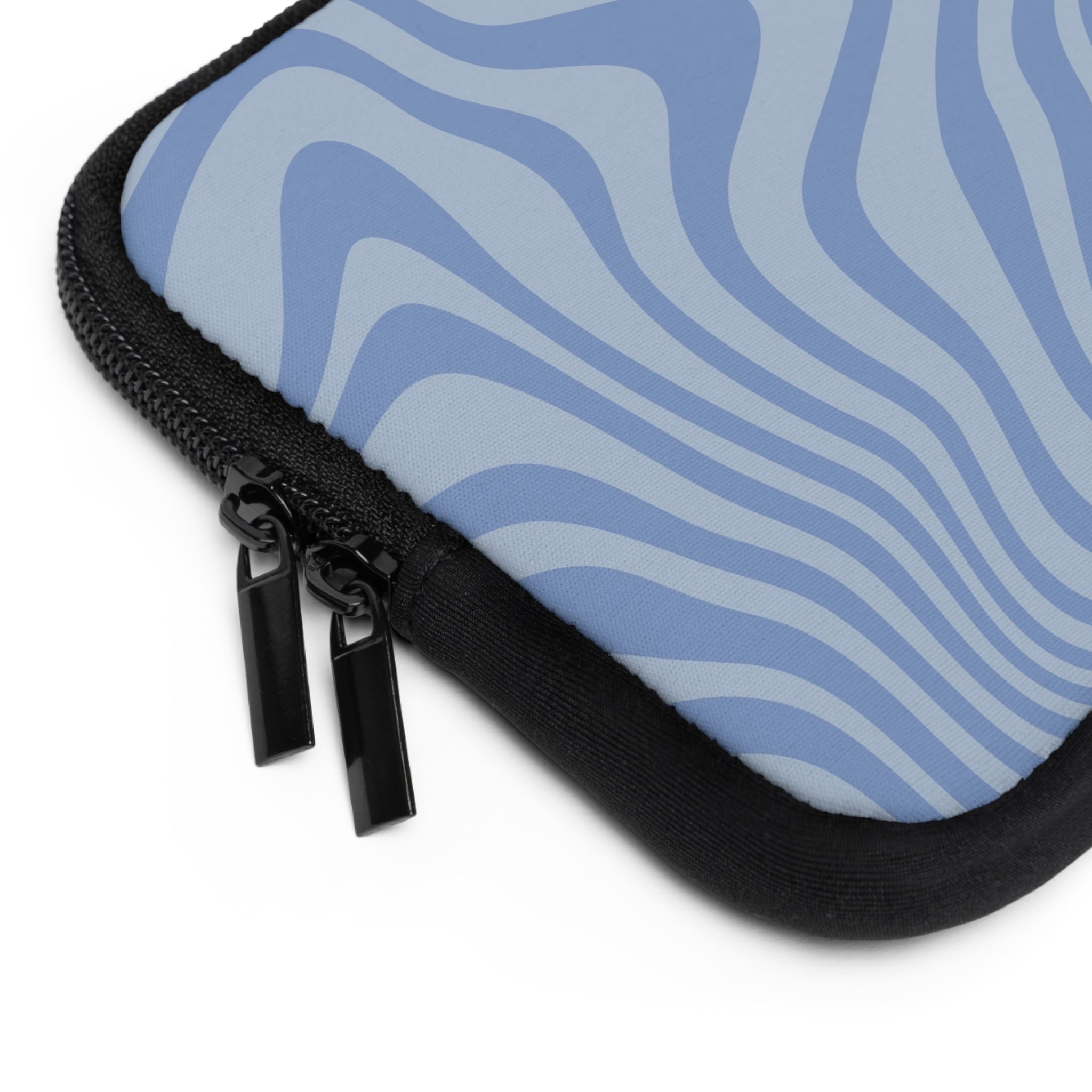 Blue Curved Lines Laptop Sleeve by etchd, view 12