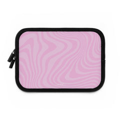 Pink Curved Lines Laptop Sleeve by etchd, view 2