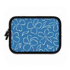 Cerulean & White Floral Laptop Sleeve by etchd, view 2