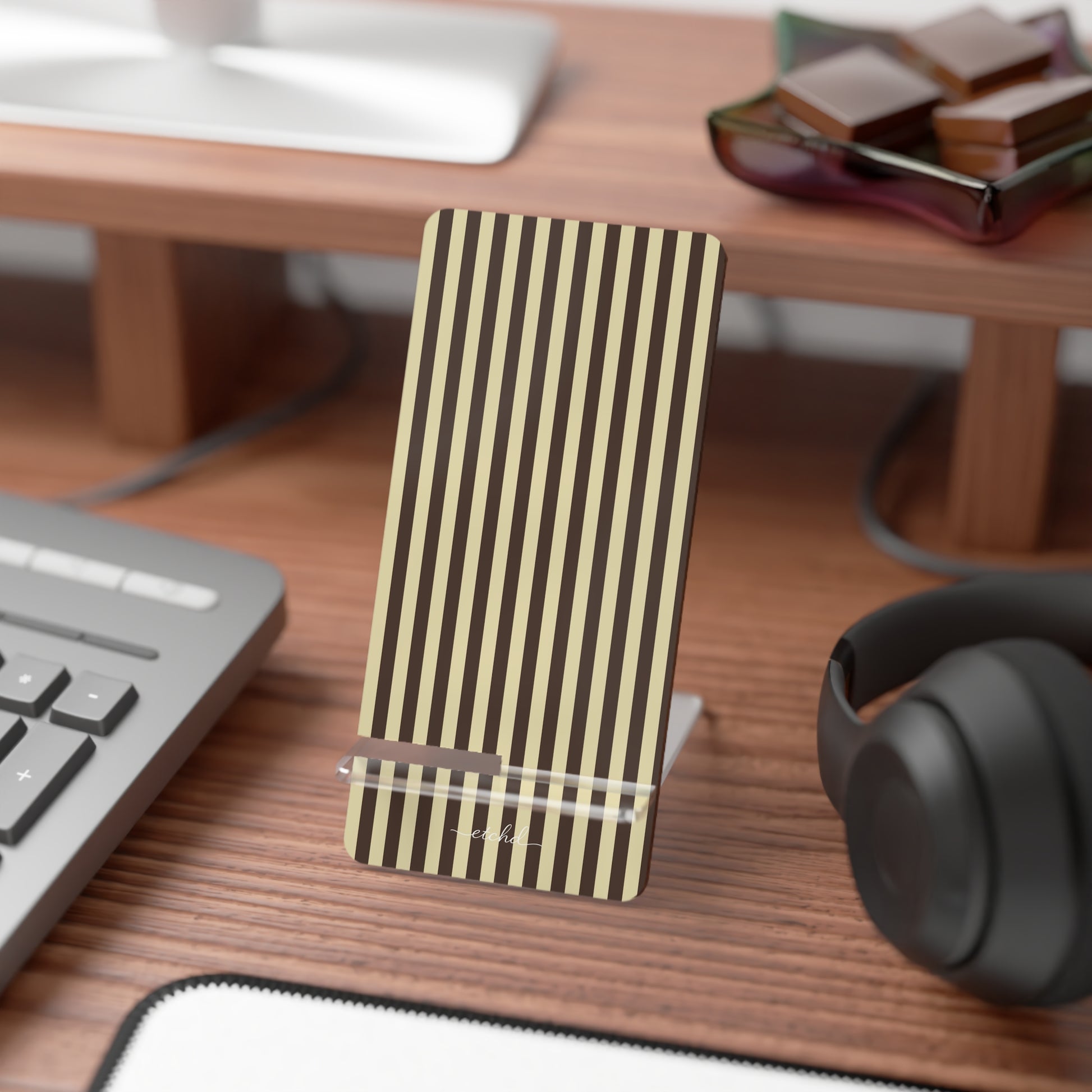 Butter Yellow And Brown Phone Stand-3