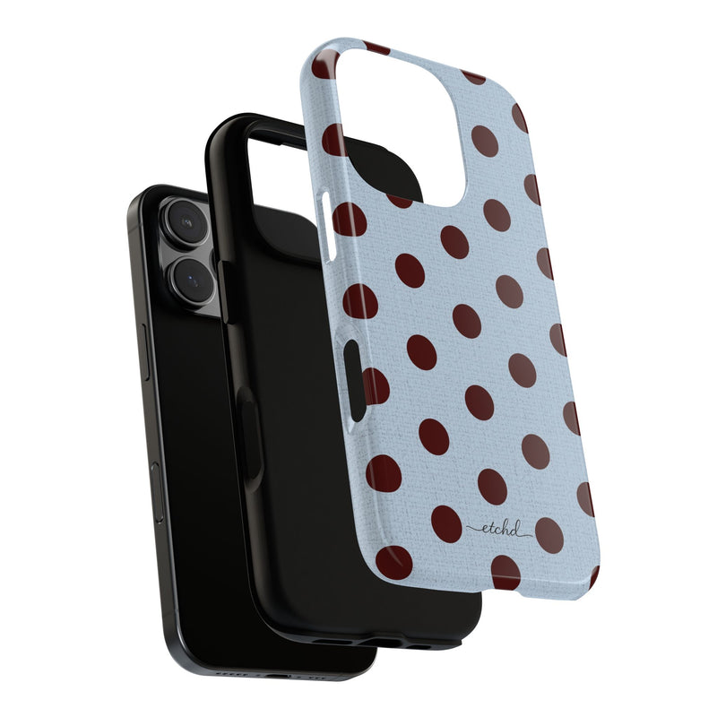 Blue & Cherry Polka Dot Phone Case-zoom-