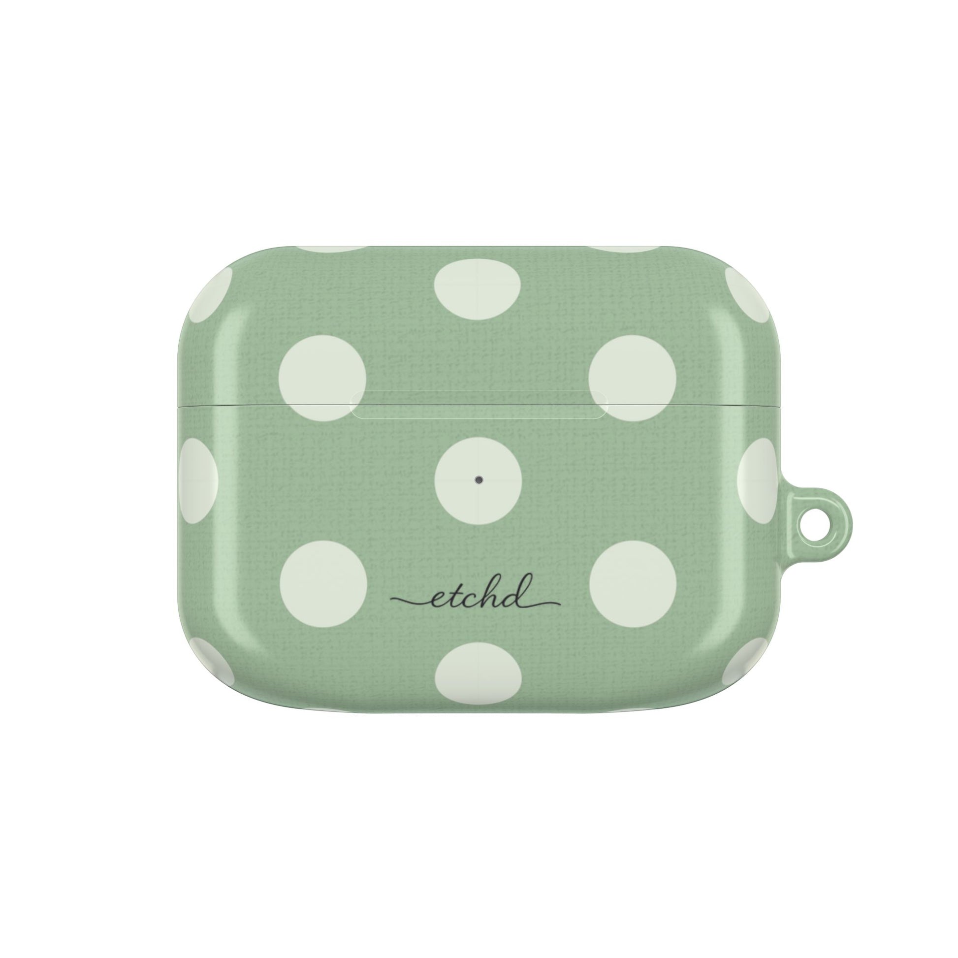 Cream & Sage Polka Dot AirPod Case by etchd