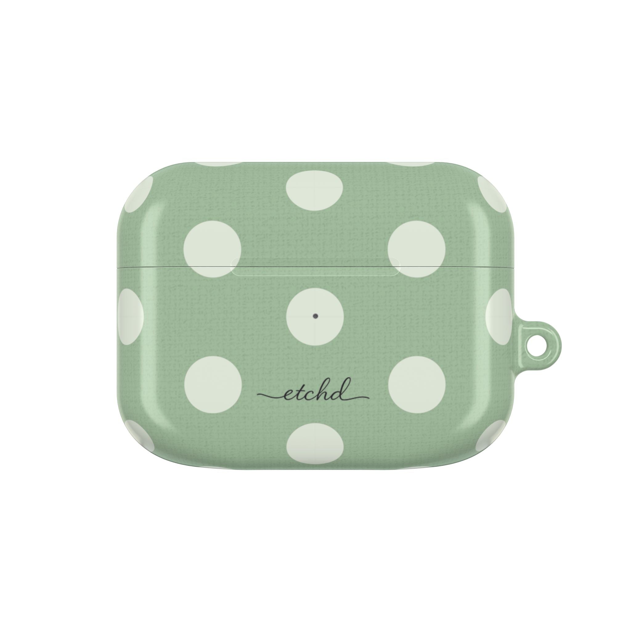 Cream & Sage Polka Dot AirPod Case by etchd