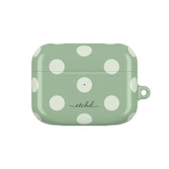 Cream & Sage Polka Dot AirPod Case by etchd