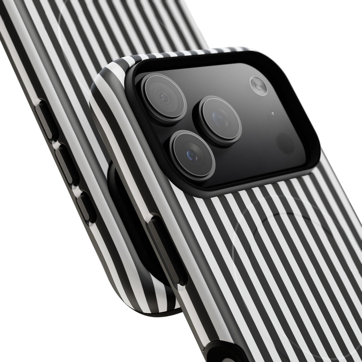Black & White Striped Magnetic Phone Case by etchd, view 99