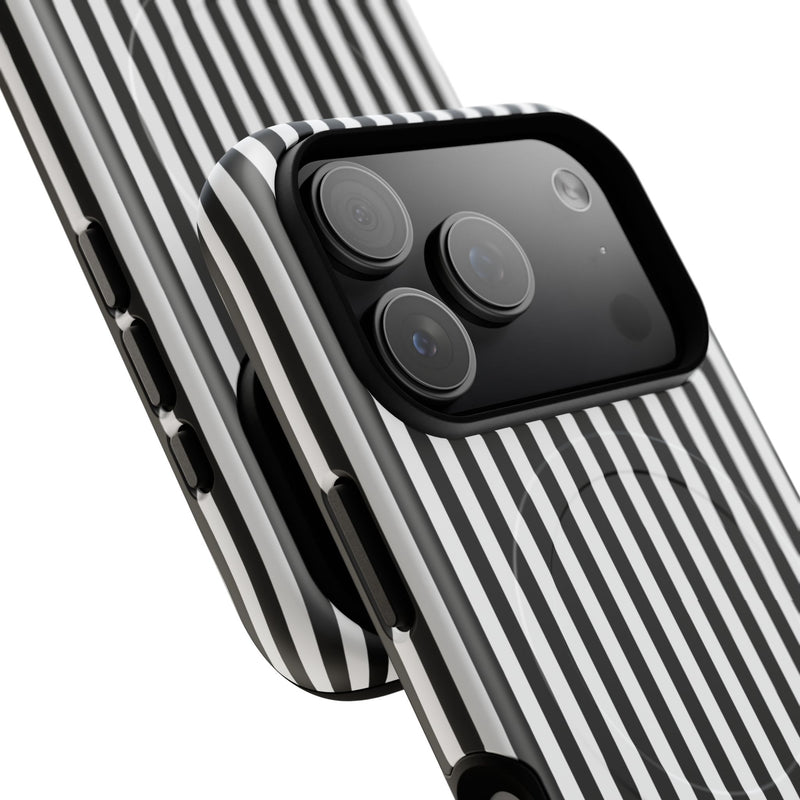 Black & White Striped Magnetic Phone Case by etchd, view 99