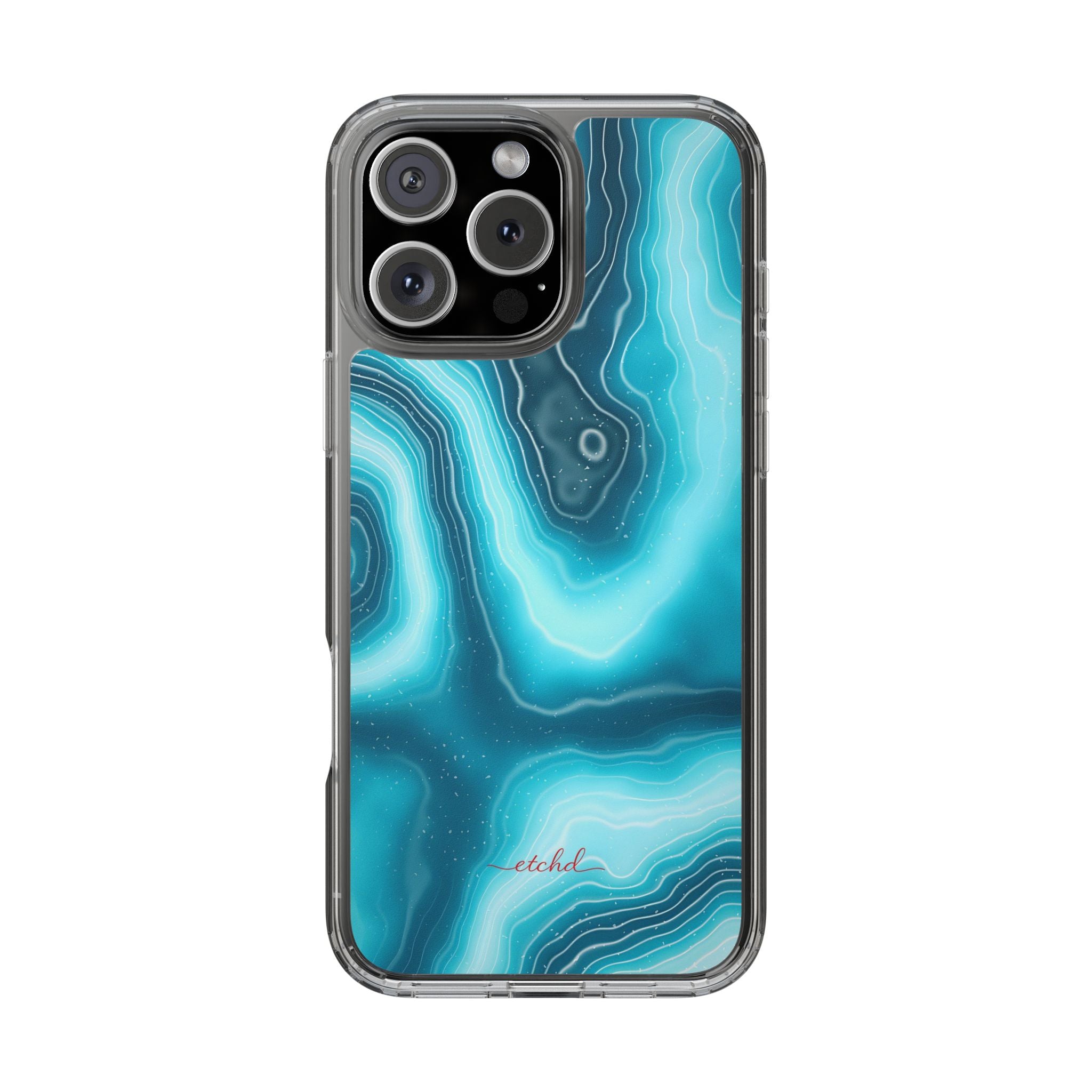 Aquamarine Clear Phone Case by etchd
