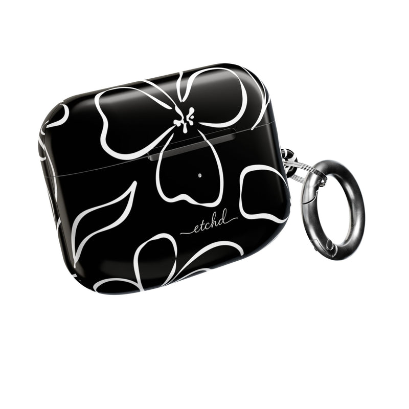 Black & White Floral AirPod Case by etchd, view 8