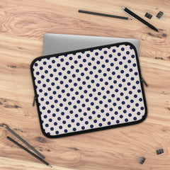 Navy & Cream Polka Dot Laptop Sleeve by etchd, view 5
