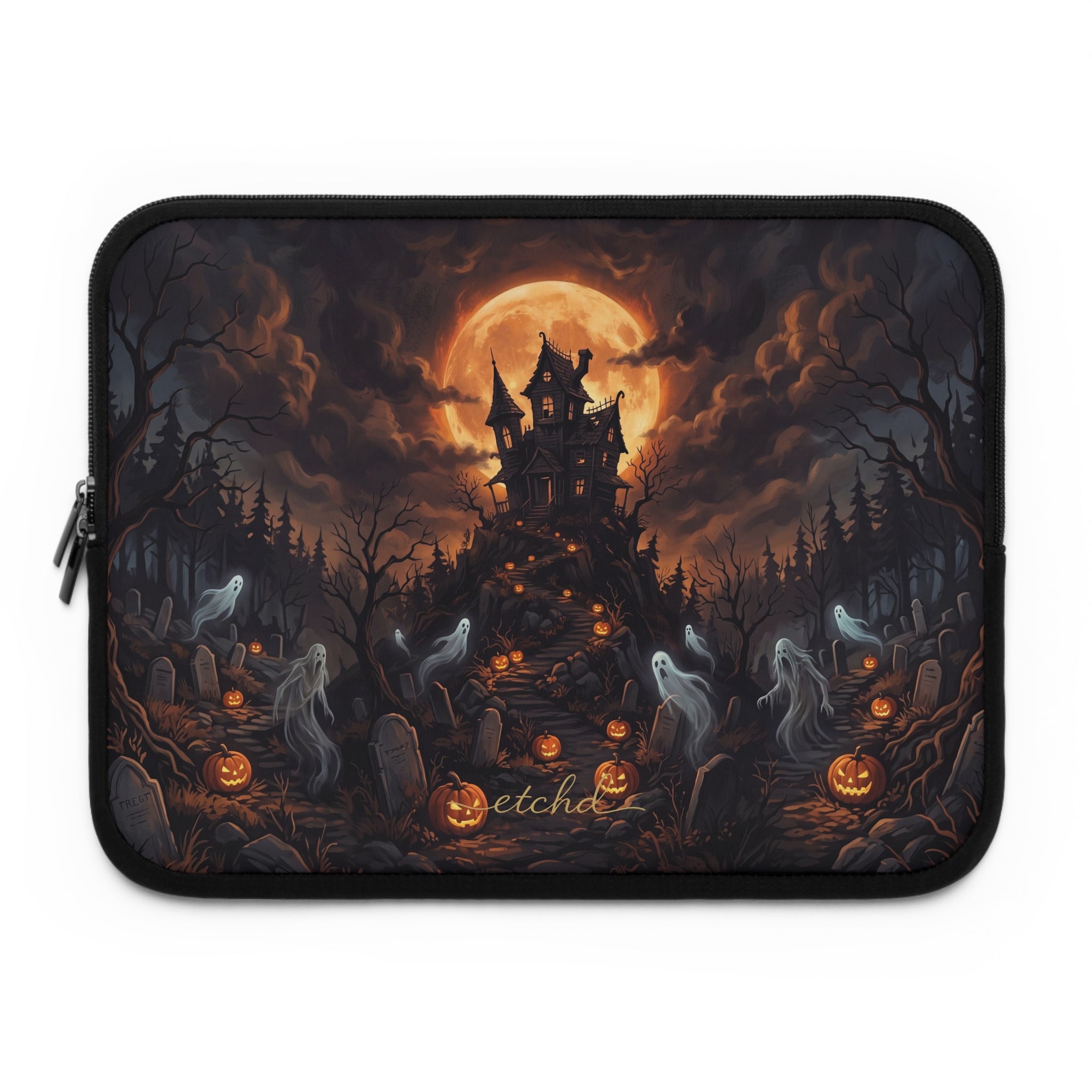 Pumpkin Hollow Laptop Sleeve by etchd