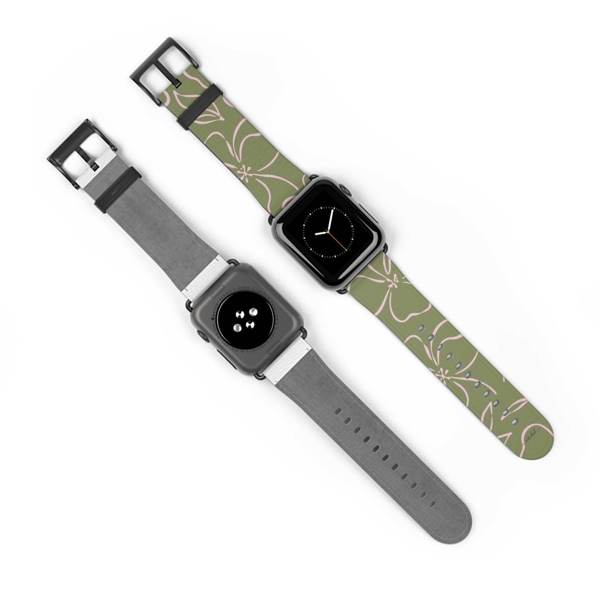 Green & Pink Floral Smartwatch Strap by etchd, view 10