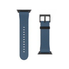 Espresso & Cerulean Striped Diagonal Smartwatch Strap by etchd, view 9