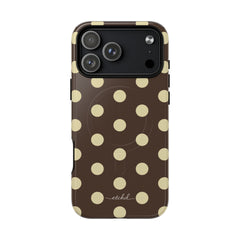 Brown & Butter Polka Dot Magnetic Phone Case by etchd, view 31