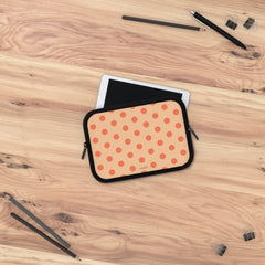 Coral And Peach Polka Dot Laptop Sleeve by etchd, view 14