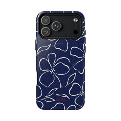 Navy & Cream Floral Magnetic Phone Case by etchd, view 31