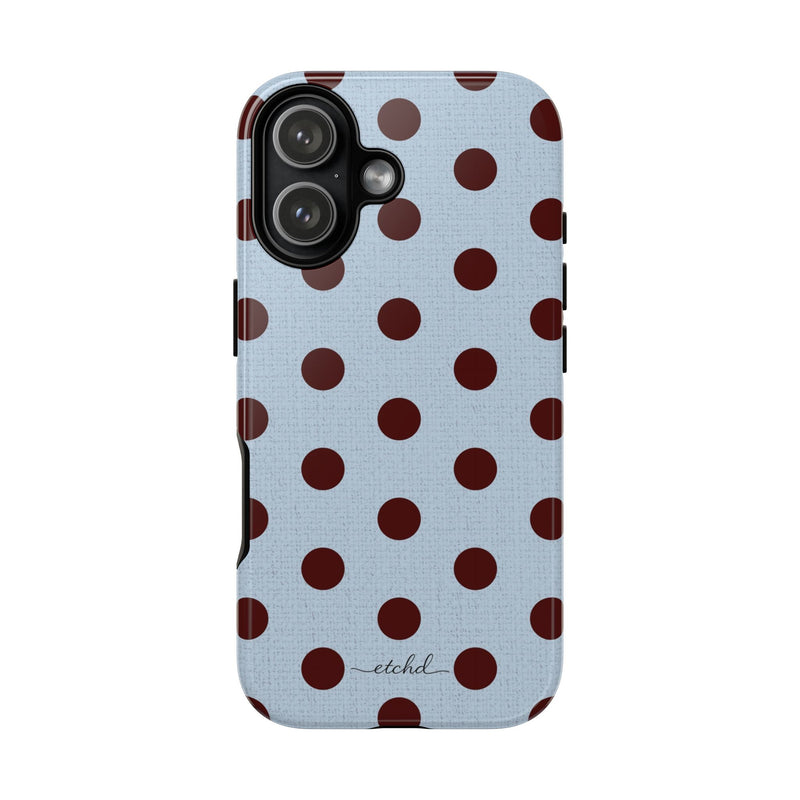 Blue & Cherry Polka Dot Phone Case-zoom-