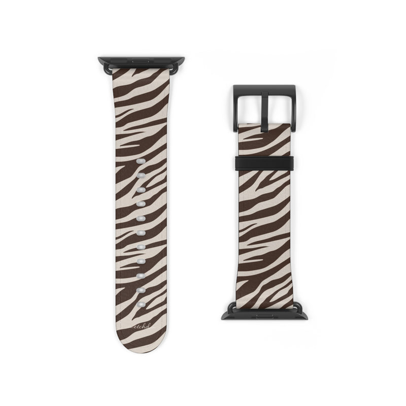 Brown Zebra Smartwatch Strap by etchd, view 9
