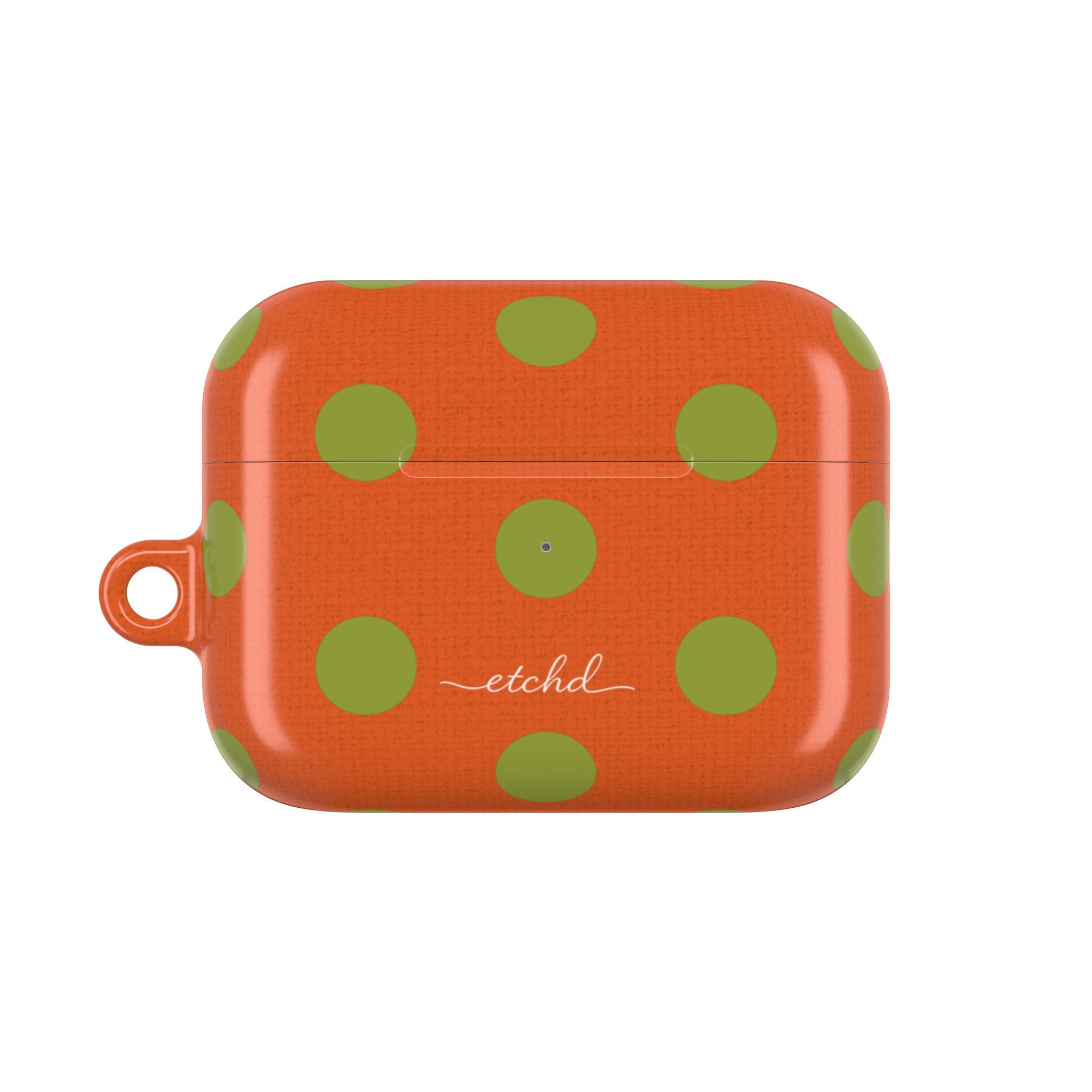 Wasabi & Persimmon Polka Dot AirPod Case by etchd, view 2