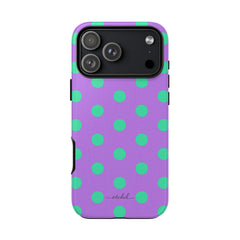Hypermint & Lilac Polka Dot Phone Case by etchd, view 59