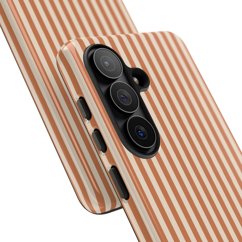 Terracotta & Cream Striped Phone Case by etchd, view 209