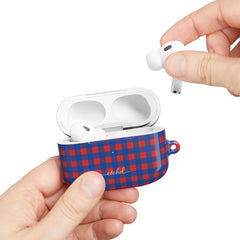Cobalt & Poppy Gingham AirPod Case by etchd, view 11