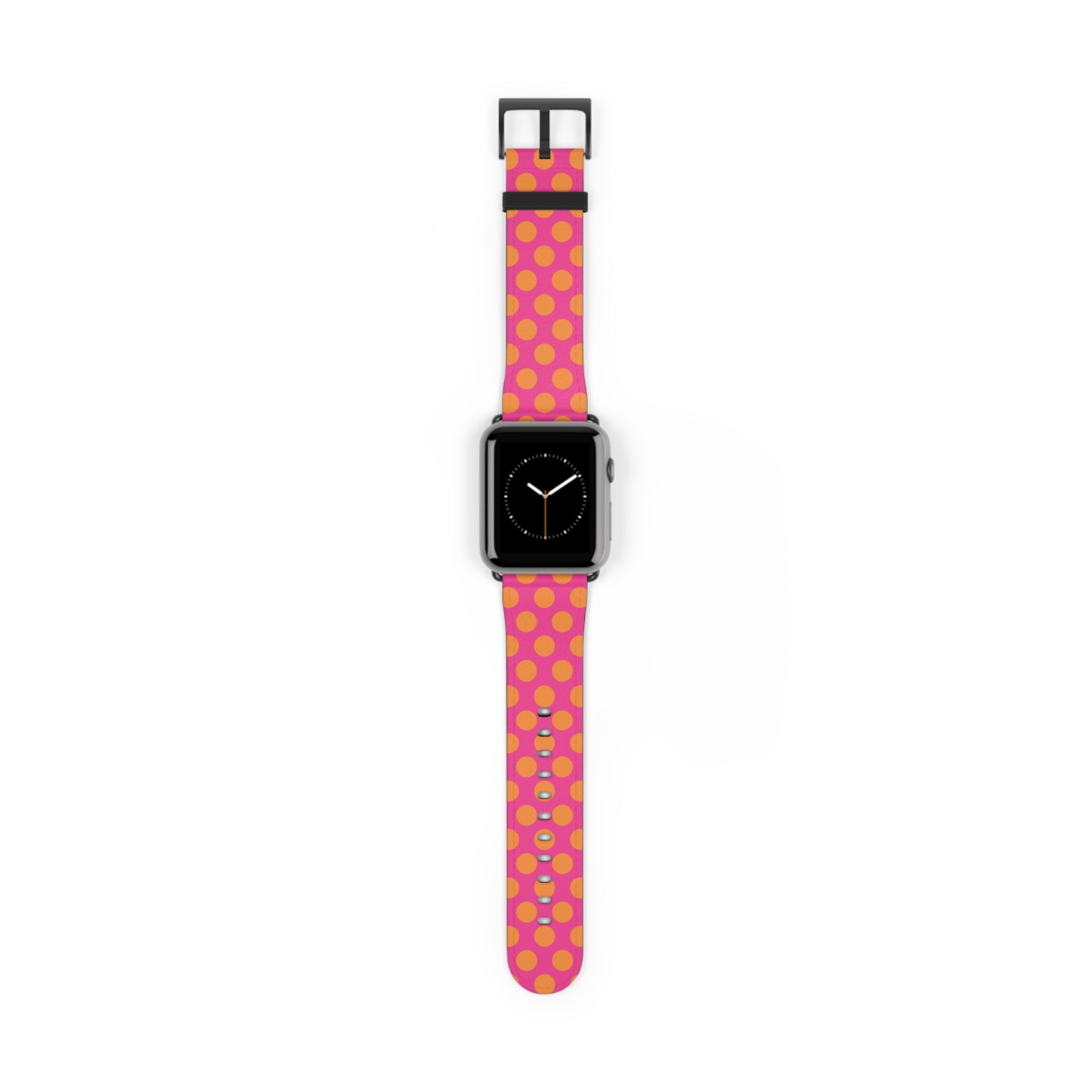 Orange & Pink Polka Dot Cinturino per smartwatch di etchd, vista 2