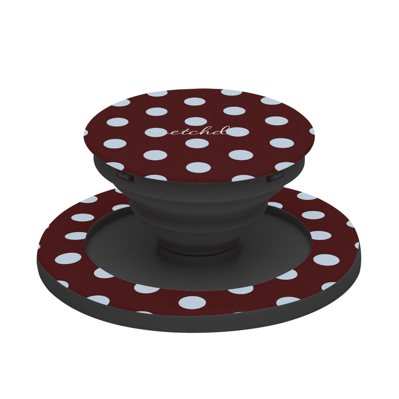 Cherry & Blue Polka Dot Handy-Halterung und Ständer-zoom-