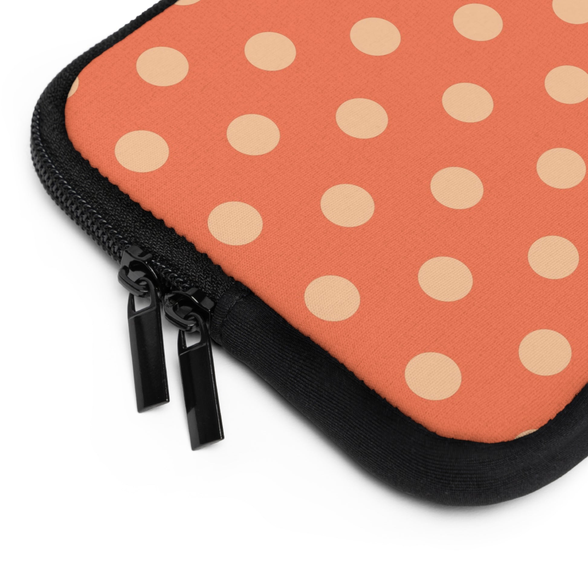 Peach & Coral Polka Dot Laptop Sleeve by etchd, view 12