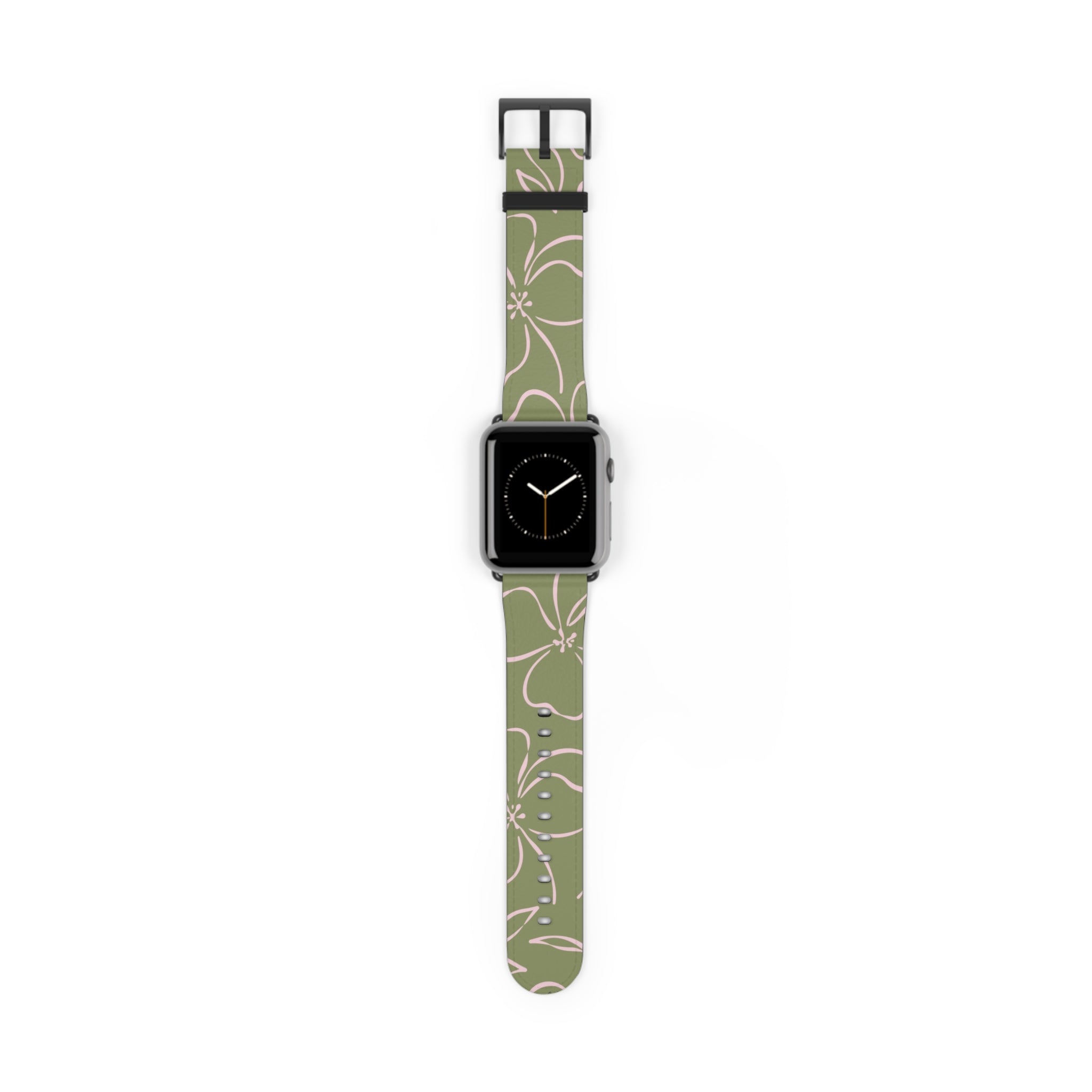 Green & Pink Floral Cinturino per smartwatch di etchd, vista 2