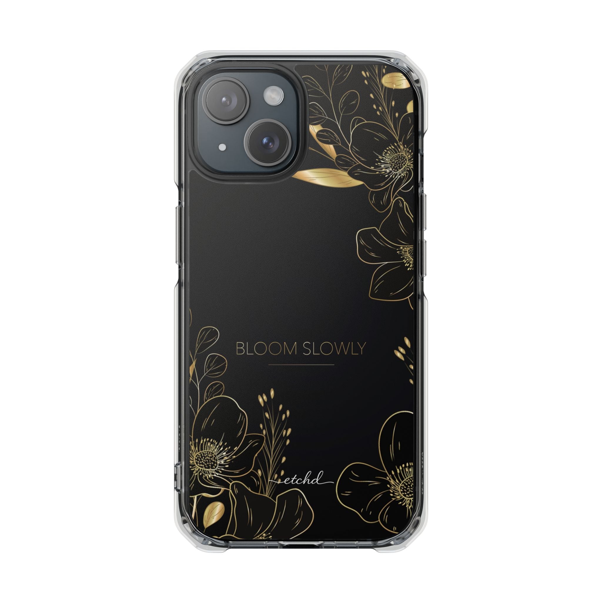 Bloom Slowly Clear Magnetic Phone Case by etchd, view 2