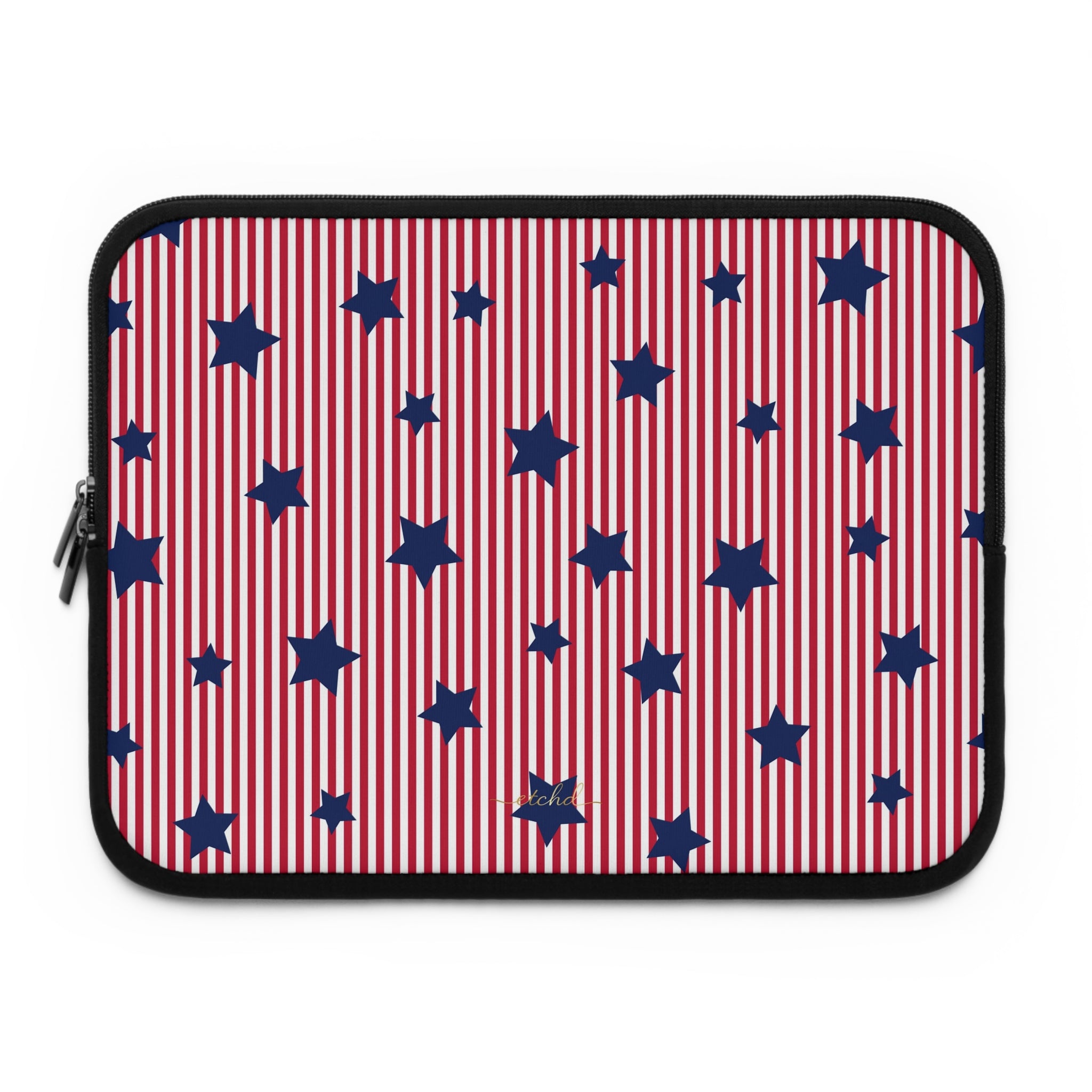 Red Stripes & Blue Stars Laptop Sleeve by etchd