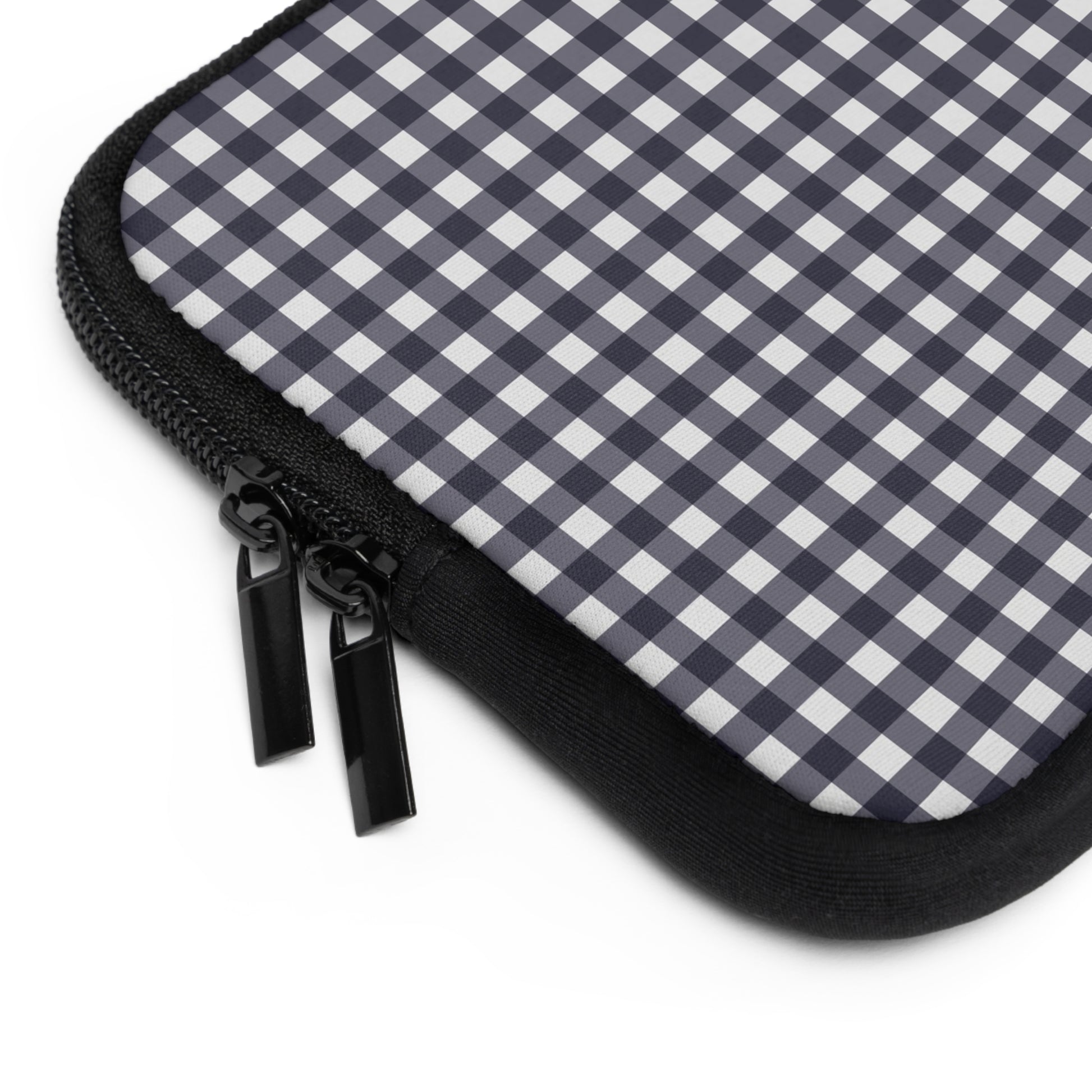 White & Navy Gingham Laptop Sleeve by etchd, view 12