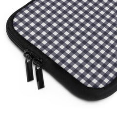 White & Navy Gingham Laptop Sleeve by etchd, view 12