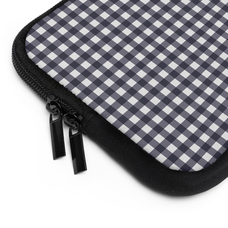 White & Navy Gingham Laptop Sleeve by etchd, view 12