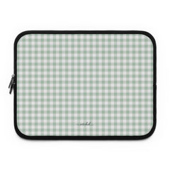 Sage Gingham Laptop Sleeve by etchd