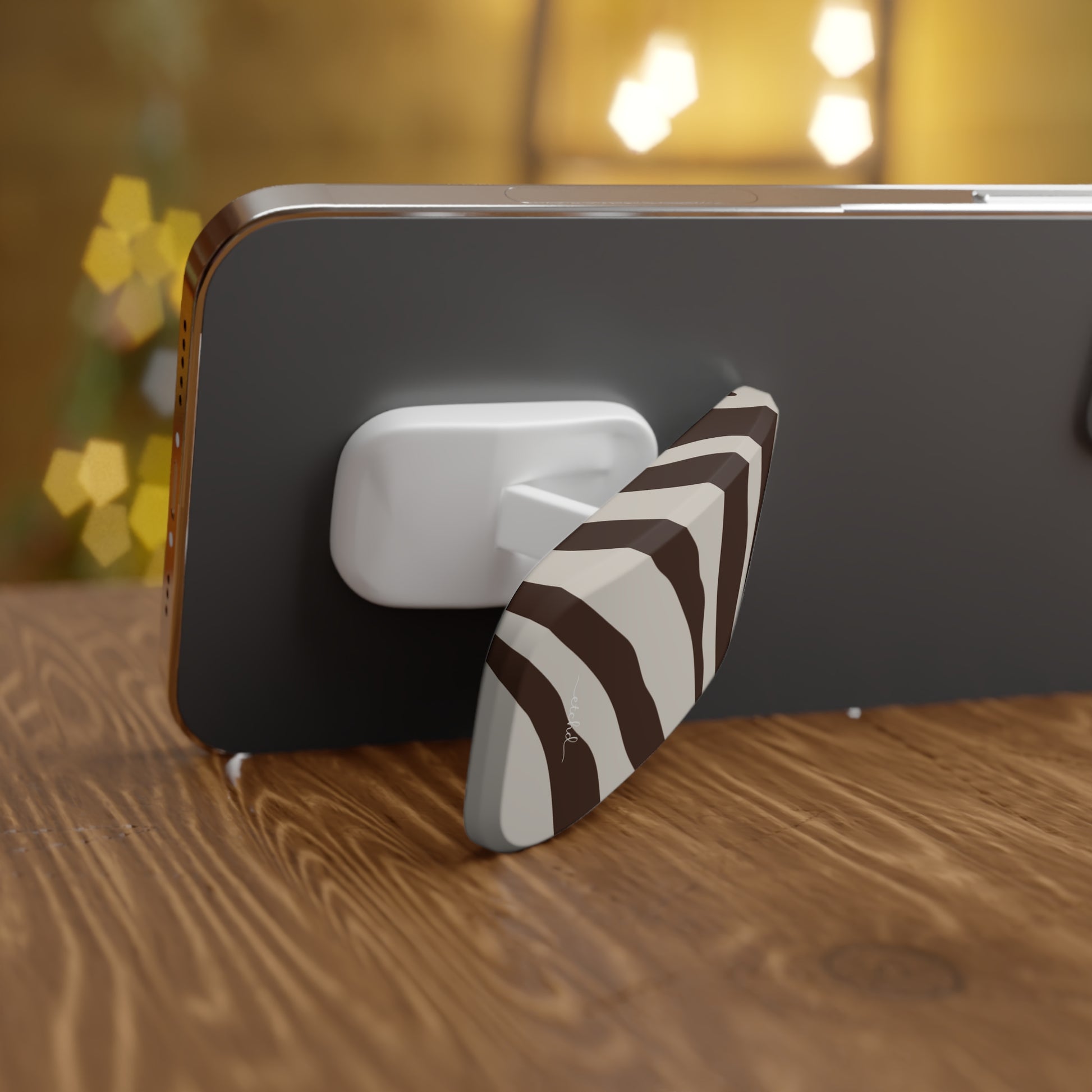 Brown Zebra Click-On Phone Grip by etchd, view 7