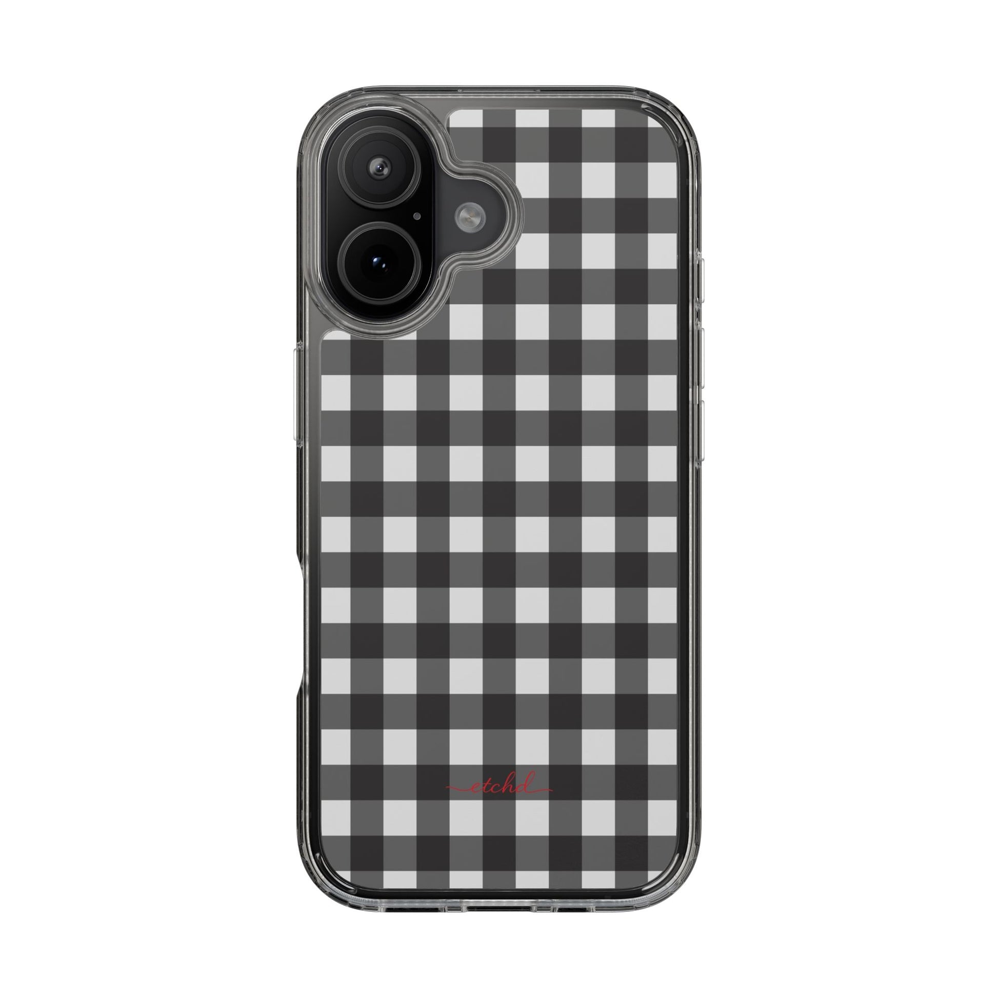Black & White Gingham Clear Phone Case by etchd, view 35