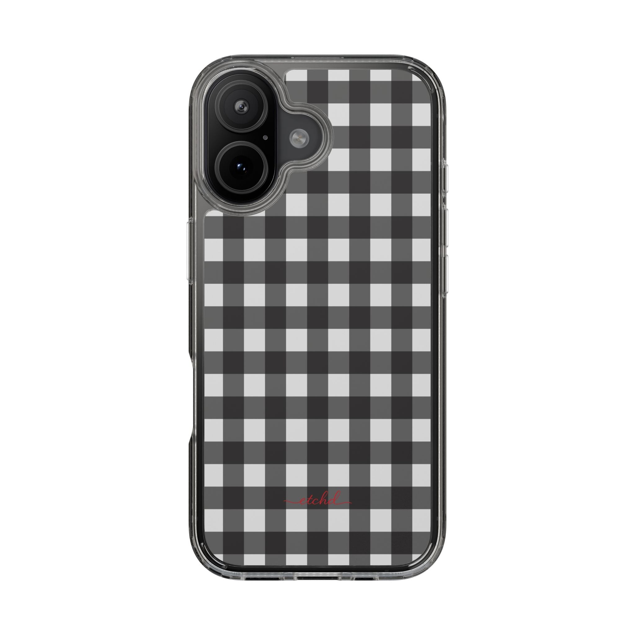 Black & White Gingham Clear Phone Case by etchd, view 35