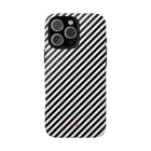Black & White Striped Diagonal Cover per telefono