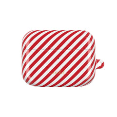 Classic Red & White Striped Diagonal AirPod Case by etchd