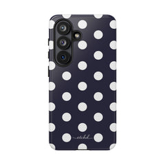 White And Navy Polka Dot Phone Case by etchd, view 61